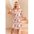 thumbnail image 4 of Ekouaer Womens, Nightgown Nightshirt, Short sleeve, Labor & Delivery Maternity button down nursing Gown for breastfeeding, 4 of 6
