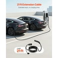 thumbnail image 4 of EV Charger Extension Cable for Tesla, 48Amp 21 ft Max 240V 11.52 kW with NACS Plug, EV Extension Cord for Level 1/2 Tesla Mobile/Wall Connector/Destination Charger, Model Y/X/3/S, Carrying Bag, 4 of 7