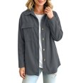thumbnail image 5 of Enjoytime Jackets for Women Lapel Long Sleeve Button Down Shacket Fall Trendy Casual Coat Plus Size Clothes, 5 of 7