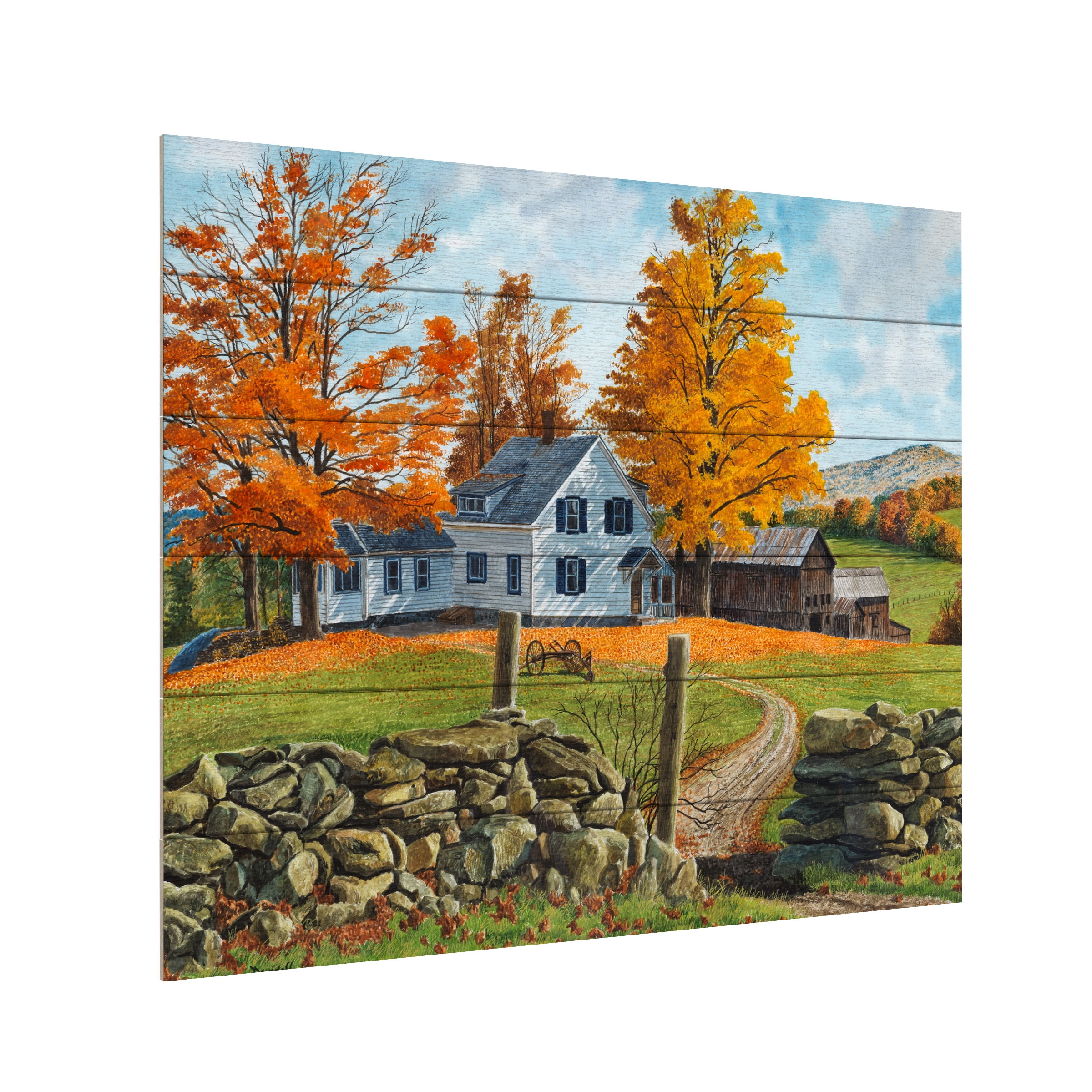 Michael Davidoff 'Autumn Near Guilford' Wood Slat Art