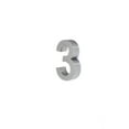 thumbnail image 2 of MSH Modern Stainless Hardware 6 Inch 3D Stainless Steel House Number 3, 2 of 4
