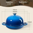 thumbnail image 2 of Daluvenix Enameled Cast Iron Dutch Oven for Sourdough Bread Baking, 4.5qt Cast Iron Bread Pot with Lid and Handles, Bread Dutch Oven, Blue, 2 of 8