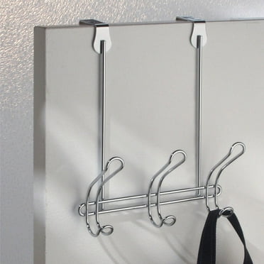 1 Pc, Idesign 11 In. L Chrome Silver Steel Medium Classico Over-The-Door 3-Hook Rack 1 Pk