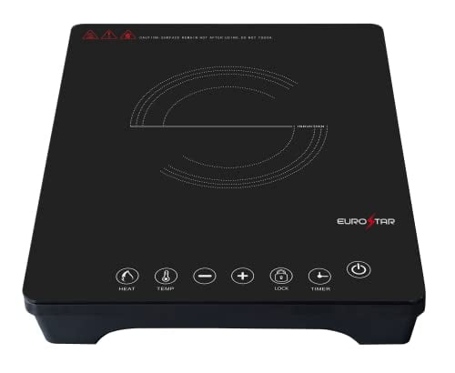 EUROSTAR EIC200 1000W Portable Induction Cooktop, Black