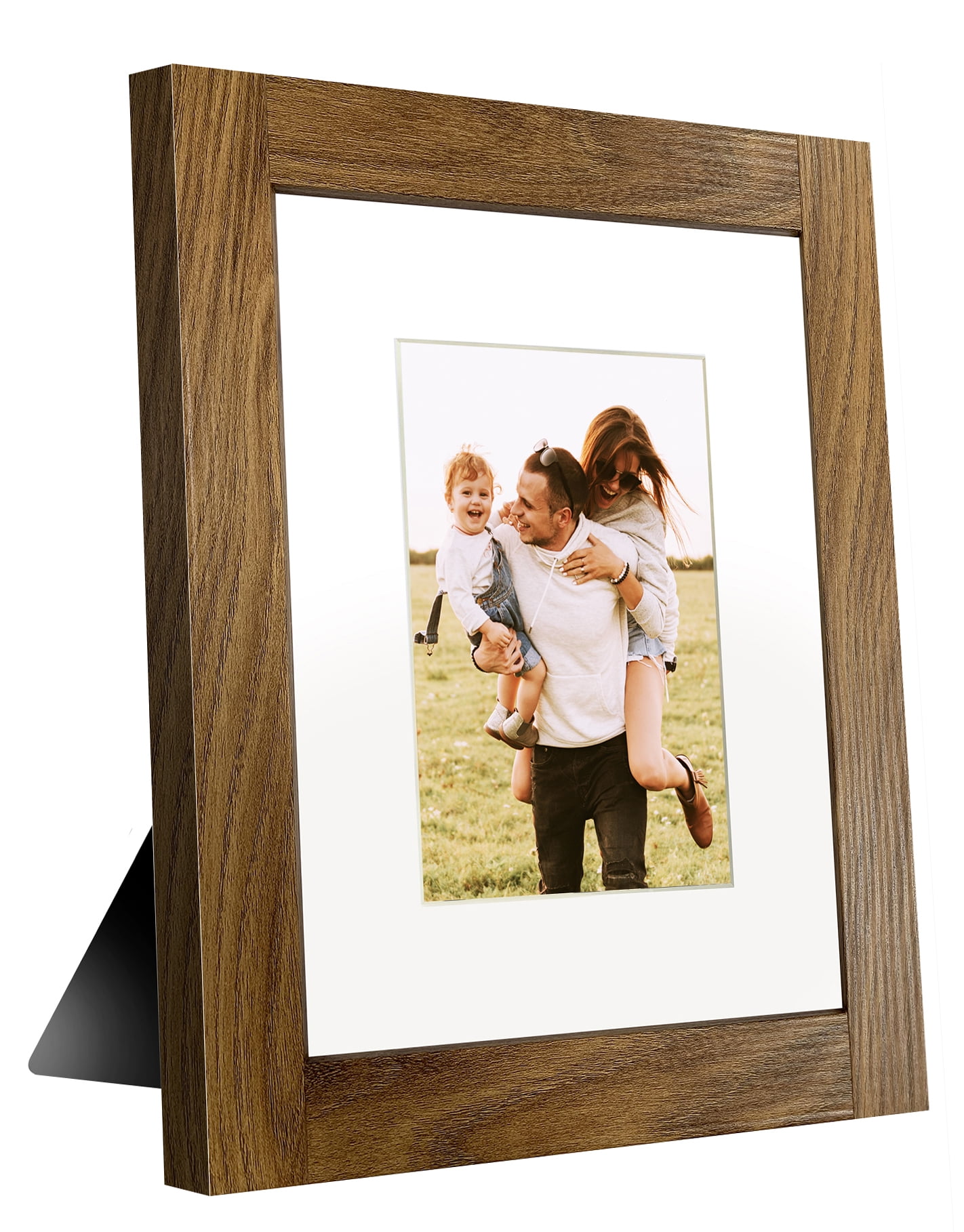 Mainstays 8x10 Matted to 5x7 Carpenter Joint Walnut Finish Tabletop Frame