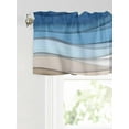 thumbnail image 6 of Valances for Windows Blue Brown Rod Pocket Cafe Window Treatments Valance Curtains for Kitchen Bathroom Laundry Basement Windows 54"x18", 6 of 9