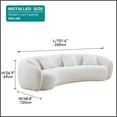 thumbnail image 2 of kevinplus 101'' Boucle Curved Sofa Couch for Living Room, Modern Mid-Century Cloud Upholstered Sofa Contemporary Living Room Sofa for Home Apartment Office Studio, 4 Pillows, 2 of 9