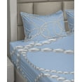 thumbnail image 4 of Ambesonne Bridal Fitted & Top Sheet Set with Shams, Pearl Necklace Bracelet, Pale Blue White, 4 of 5