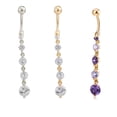 thumbnail image 3 of Round Zircon Dangle Navel Belly Button Rings Stainless rings belly button Steel Pendant Umbilical Nail Studs Body Piercing Jewelry, 3 of 9
