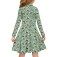 thumbnail image 3 of DISNIMO Girls Horse Dress Long Sleeve Flower Dress Kids 7-8 Year Old Girl Dresses Long Sleeve Collar Dress for Kid Girls Button Down Midi Dress for Children Skater Dress Kid Clothes Dress Girl, 3 of 7