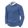 thumbnail image 1 of LUOGENLI T-shirts pour Homme pour Hommes T-Shirt à Col Rond Tricoté Ajusté à Manches Longues Fleur T-Shirt Uni T-shirts pour Homme T-Shirt Graphique Pâques T-shirts pour Hommes T-shirts Graphiques Saint-Patrick Bleu m, 1 of 3