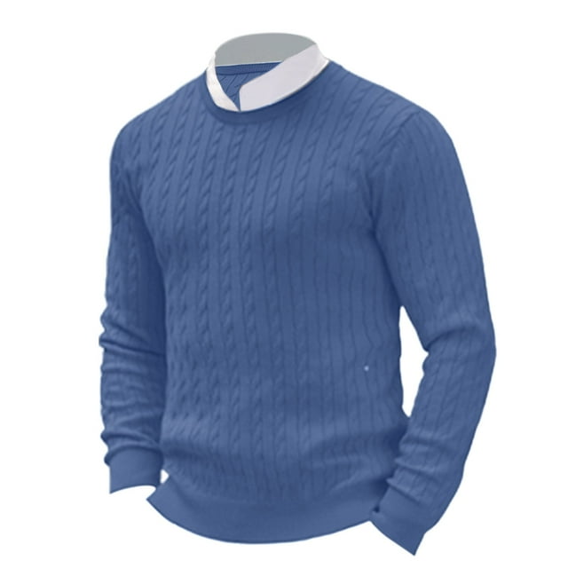 LUOGENLI T-shirts pour Homme pour Hommes T-Shirt à Col Rond Tricoté Ajusté à Manches Longues Fleur T-Shirt Uni T-shirts pour Homme T-Shirt Graphique Pâques T-shirts pour Hommes T-shirts Graphiques Saint-Patrick Bleu m