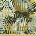thumbnail image 2 of Ambesonne Tropical Fabric by the Yard Upholstery, Palm Leaves Monochrome Art, 5 Yards, Pale Caramel White and Grey, 2 of 5