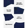 thumbnail image 3 of Charmo High Waisted Sport Swim Shorts for Womens Side Slits Boardshorts with Pockets 2 in 1 Swimsuit Bottoms UPF 50+,S-3XL, 3 of 10