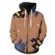 thumbnail image 1 of Sudadera con capucha y cremallera para hombre, diseño abstracto de hojas de plantas, manga larga, informal, divertida, unisex, de gran tamaño, estilo Harajuku, ropa de calle de primavera, 1 of 6