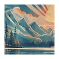thumbnail image 4 of WYYP Mountain Lake Sunset Square Tablecloth Full Width Single-Sided Printing 100% Polyester Fiber 36*36, 4 of 8