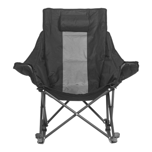 Comfy Outdoor Rocking Chair, Holds 225lbs, with Cup Holder & Pocket