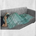 thumbnail image 5 of Teal Soft Flannel Fleece Throw Blanket, Painted Wood Board Horizontal Lines Birthdays Easter Holiday Print Backdrop Image, Cozy Plush for Indoor and Outdoor Use, 50" x 60", Turquoise, by Ambesonne, 5 of 5