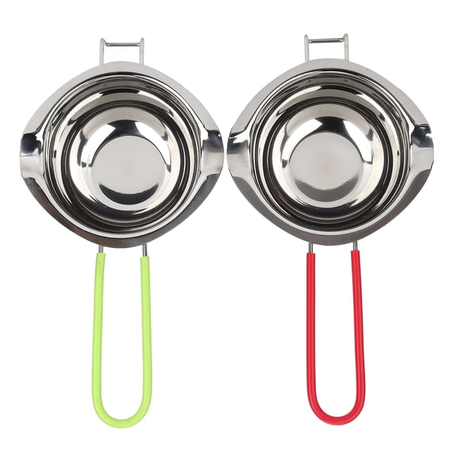 Olla para derretir mantequilla, 2 uds., 400 ml, suministros de cocina de acero inoxidable, olla para derretir mantequilla de acero inoxidable, apariencia llamativa Jadeshay A