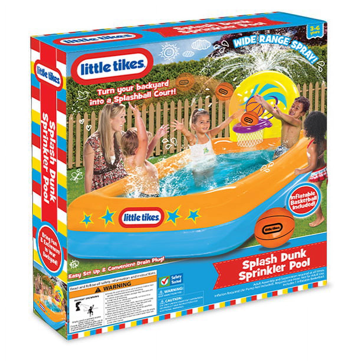 Little Tikes Splash Dunk Sprinkler Pool, Inflatable Pool with Basketball Hoop and Ball for Kids Ages 3-6 - image 2 of 5