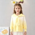 thumbnail image 6 of Girls Fuzzy Sweater Uniforms Sailor Collar Cute Sweaters Sweatshirts Long Sleeve Fluffy Knit Pullover Tops Yellow, 5-6 Y, 6 of 7