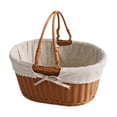 thumbnail image 4 of Cesta de picnic de ratán sintético, cesta de almacenamiento, cesta decorativa tejida con asa, cesta de picnic ligera, cesta de frutas para , Style D Estilo D, 4 of 8