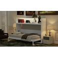 thumbnail image 5 of Newest Twin XL Size Murphy Bed with Desk,LED Light , USB Charging Station,White, 5 of 9