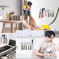 thumbnail image 2 of Wall Mounted Magnetic Knife Bar, Stainless Steel Heavy Duty Strip For Space-Efficient Kitchen Storage (40cm), 2 of 5
