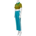 thumbnail image 2 of Crop Top & Pants Green Uniform Set, Women's Halloween Carnival Outfit, 2 of 7