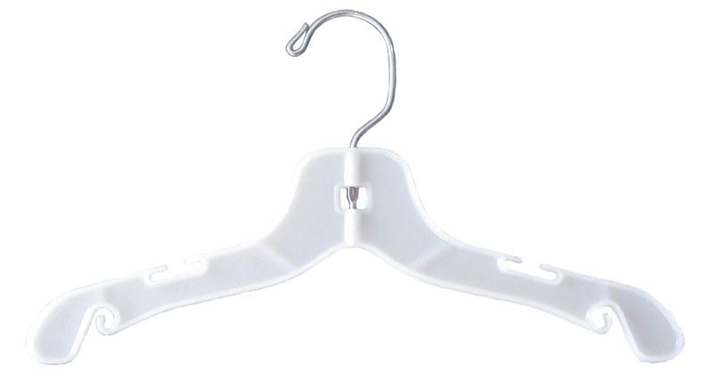 SSWBasics Break-Resistant 10 inch Clear Plastic Skirt and Pants Hangers Case of 100 