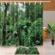 thumbnail image 1 of Cortina de ducha ABPHQTO Rainforest Decor Nature Plants Palm Trees In Tropical Jungle 160x180 cm con Felpudo Alfombras de baño 40x60 cm, 1 of 1