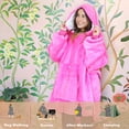 thumbnail image 3 of Tirrinia Oversized Blanket Hoodie, Wearable Fluffy Sherpa Blanket, Cozy Sweatshirt Blanket Gift for Adult Women Men Girlfriend, 3 of 7
