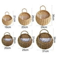 Travelwant Rattan Wicker Hanging Flower Pot, Half Round Rattan Railing