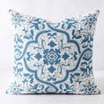 thumbnail image 4 of Fennco Styles Ornate Medallion Jacquard Throw Pillow - Poly Filled, 18" x 18" Blue Decorative Accent Pillow for Sofa, Couch & Bed for Home Décor, 4 of 4