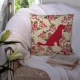 thumbnail image 3 of Dog Silhouette Shabby Chic Roses Fabric Decorative Pillow, 3 of 4