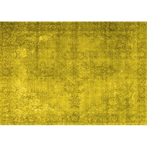 Ahgly Company Indoor Rectangle Persian Yellow Traditional Area Rugs, 5' x 8'