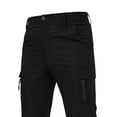 thumbnail image 4 of Mens Work Pants Water Resistant Ripstop Elastic Waist Outdoor Breathable Cargo Pants with Muti Tool Pockets Size XS-2XL Black, 4 of 5