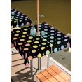 thumbnail image 2 of Outdoor Tablecloth with Umbrella Hole for Patio/Picnic/Party/Camping, Colorful Polka Dot Waterproof Table Cloth Square Cover Washable, Cartoon Watercolor Geometric Black (60"x 60"), 2 of 8