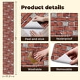 thumbnail image 4 of Peel and Stick Wallpaper Contact Paper Red Brick Wall Ornate White Decorative Tiles Self Adhesive and Removable 17.7in x 118in, 4 of 8