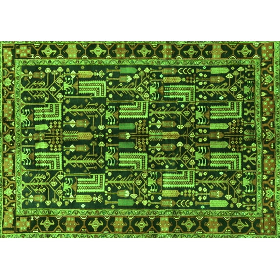 Ahgly Company Indoor Rectangle Persian Green Traditional Area Rugs, 8' x 10'