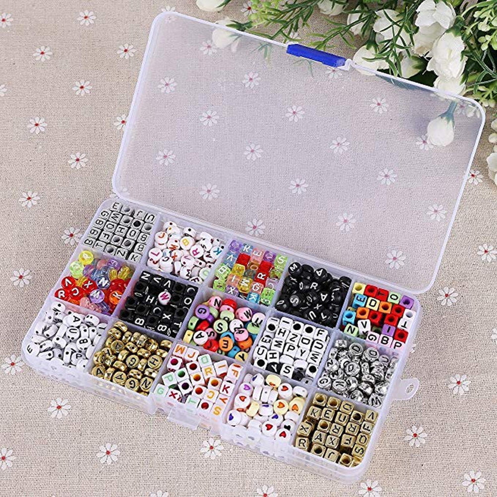 SHOWERORO 1100Pcs Acrylic Cube Letter Beads for Bracelets, , Assorted Colors, Perfect for Friends