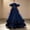 Navy, variant on Girls Princess Dresses Strap Off Shoulder Large Ruffled Tulle Dress ,Layered Sequin Mesh Gown for Wedding Party Ceremony Green 9-10 Years
