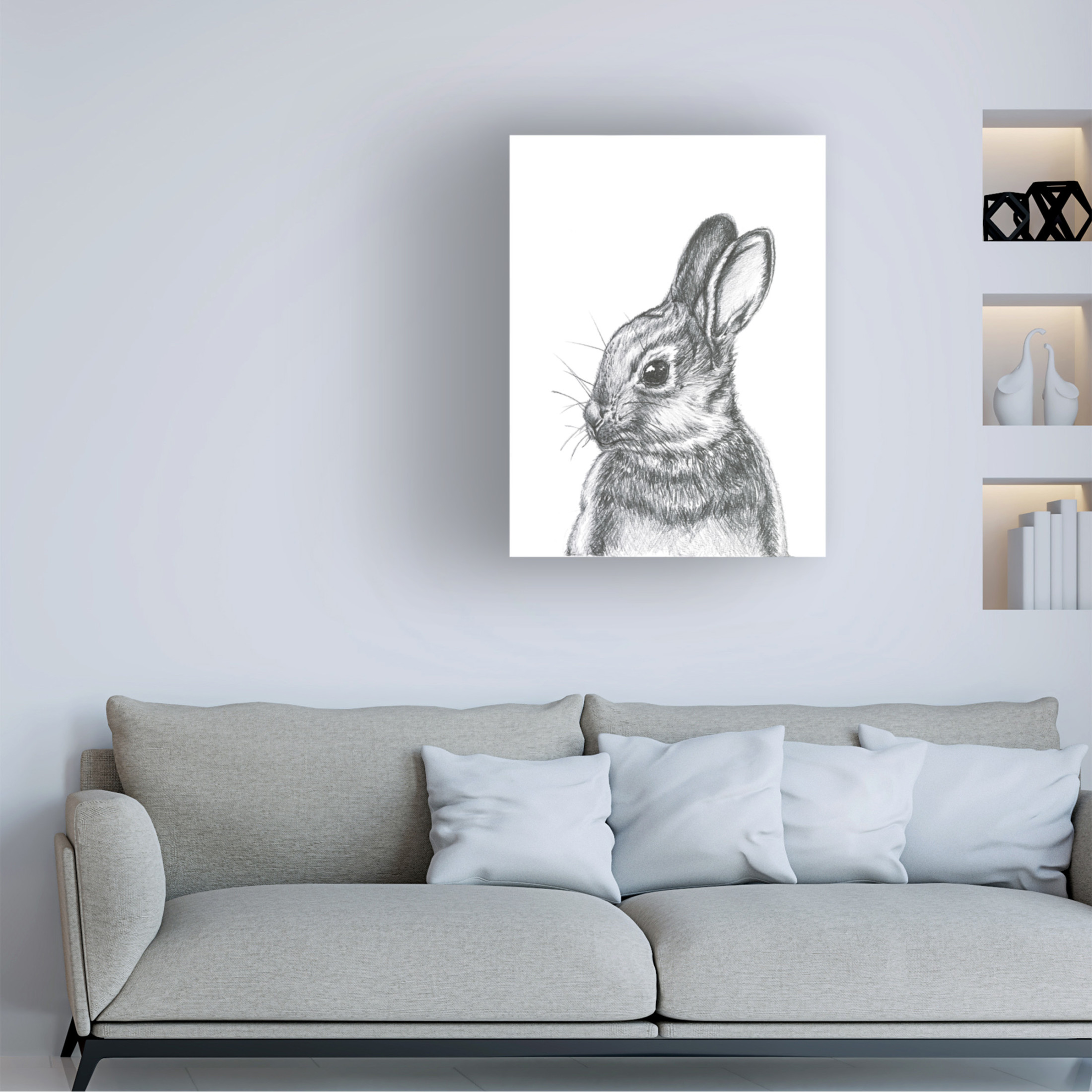 Canvas Wall Art - Lor Muller 'Cottantail' Wall Art for Living Room, Bedroom, or Office Décor by Trademark Fine Art - 35 x 47 Inches