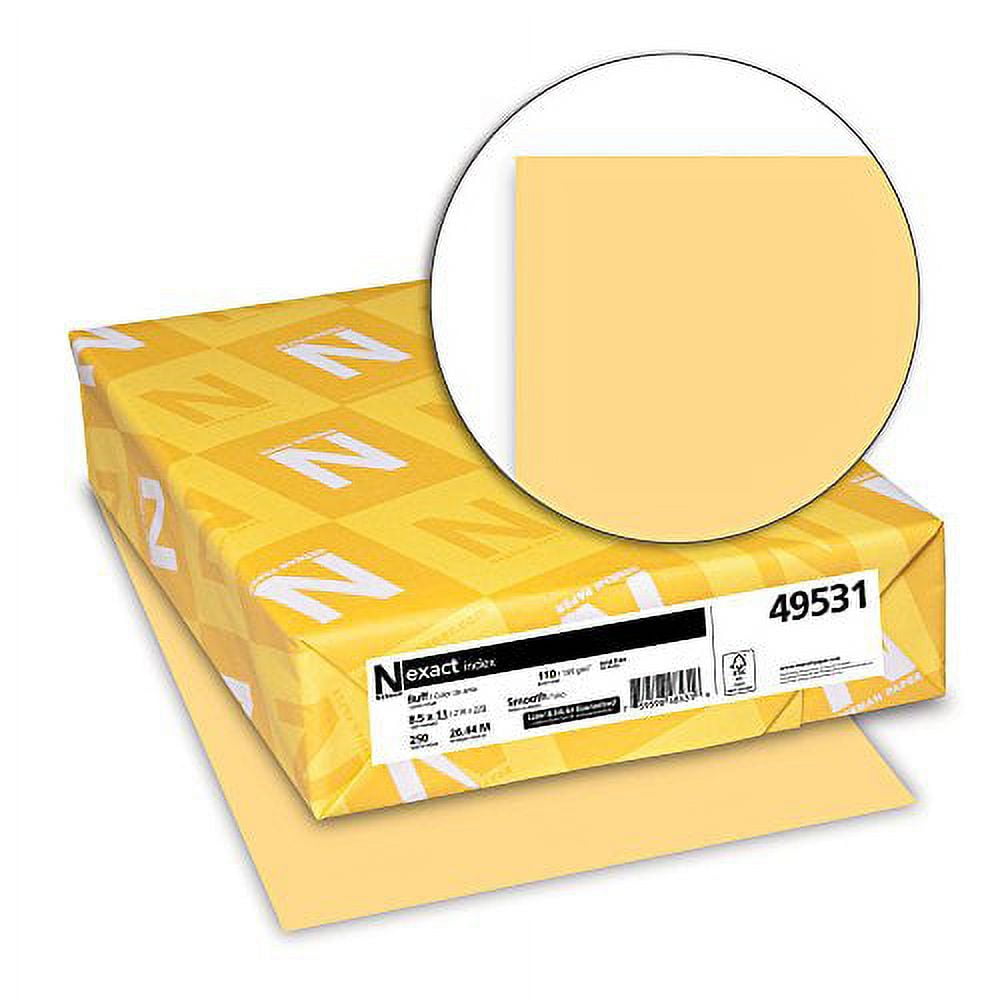 Exact Index Cardstock, 8.5" x 11", 110 lb/199 gsm, Buff, 250 Sheets (49531)