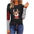 thumbnail image 2 of ICHUANYI Clearance Women Fashion Patchwork Round Neck Christmas Long Sleeves Tops Blouse Pullover Sweatshirt ICHUANYI "ICHUANYI", 2 of 4