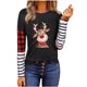 thumbnail image 2 of ICHUANYI Clearance Women Fashion Patchwork Round Neck Christmas Long Sleeves Tops Blouse Pullover Sweatshirt ICHUANYI "ICHUANYI", 2 of 4
