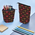 thumbnail image 5 of Lsque Gold Glitter Heart Pattern Telescopic Pencil Bag Pen Holder Stationery Case, Stand-up Retractable Transformer Bag Organizer, 5 of 6