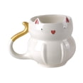 thumbnail image 3 of Taza de café, taza de agua, reutilizable, linda, con asa, taza de té, taza de sopa para mantener caliente o Blanco, 3 of 9