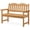 Natural wood color, variant on Heavy-Duty Poly Lumber Patio Bench - 2-Person Outdoor Garden Loveseat with Slatted Seat & Curved Backrest - Weather-Resistant, Easy Assembly for Porch, Yard, Garden, Park, or Backyard