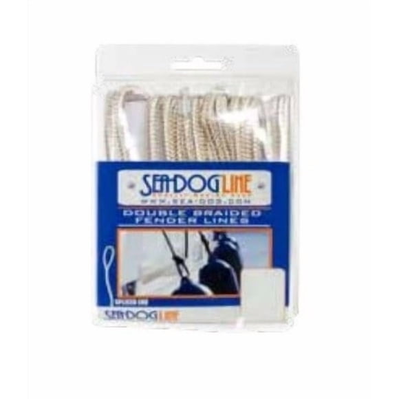 Sea Dog Boat Fender Line 302106006G/W-1 Double Braided; 1/4 Inch Diameter x 6 Feet Length; Gold/White; Premium Nylon; Set Of 2; 290 Pounds Working Load Limit/1330 Pounds Breaking Strength